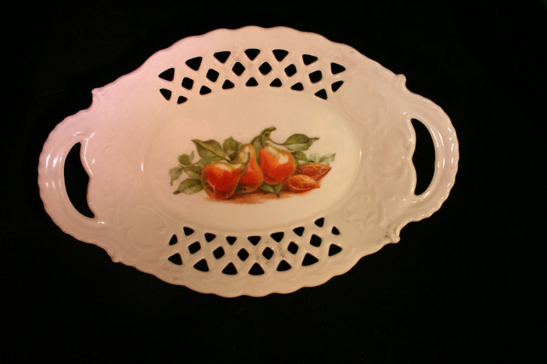 Vintage Bone China Hand Painted Butter Dish
