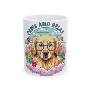 Golden Retriever Pet Portrait Mug, Cute Dog Lover Gift, Inspirational Animal Portrait Mug, Perfect for Pet Owners