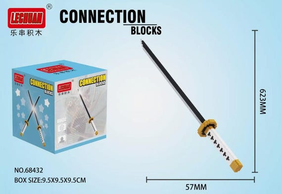 Lechuan Samurai One Piece Mini Sword 3D Puzzle Micro Connection