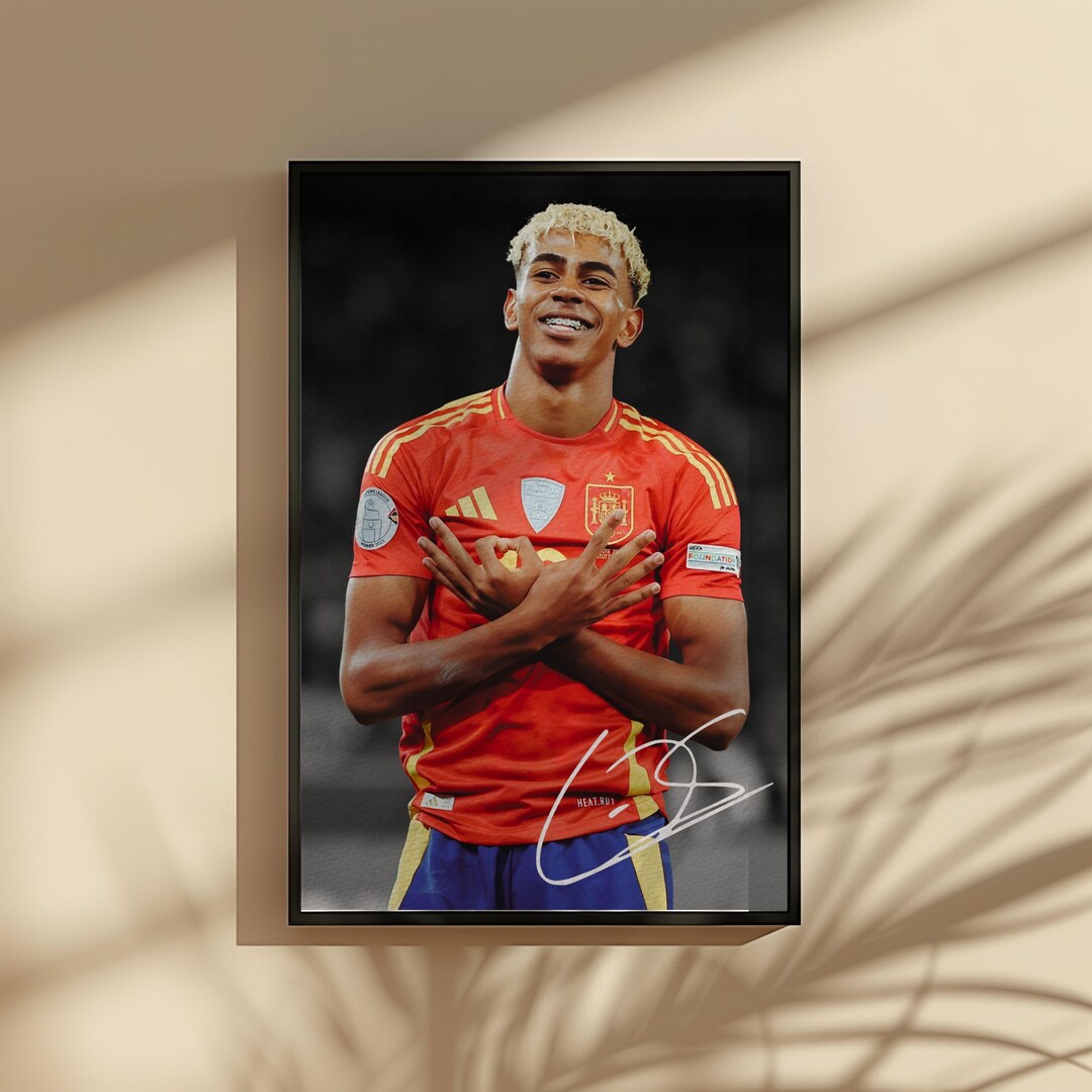 Yamal Rasmlar Lamine Yamal Signed Poster, Football Autograph Art, Printable Soccer ...