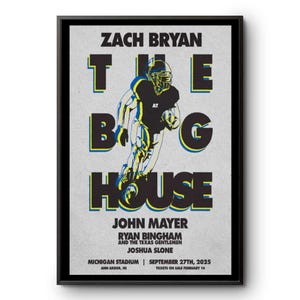 Zach Bryan x Michigan Wolverines Live From The Big House Ann Arbor Michigan On September 27 2025 Poster