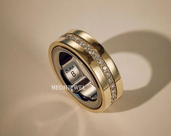 14K Solid Gold Oura Ring Cover Gen 5 Lab Grown Diamond Smart Ring Jacket Luxury Tech Accessory Oura Gen 5 Protective Diamond Wrap Huggie