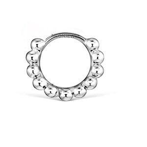 14k Solid Gold Beaded Hoop Earring: Conch, Cartilage, Helix Piercing