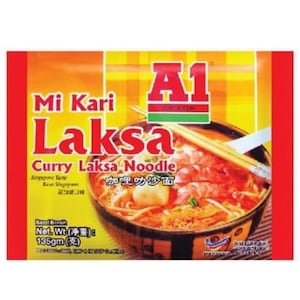 A1 Instant Noodle - Curry Laksa Noodle 135g x 3Pkts -Using fresh Curry Laksa Paste to remain the taste of the Laksa aroma and Curry Spices