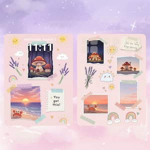 Whimsical Scrapbook iPad Wallpaper: Pastel Cottagecore Collage (Digital Download)