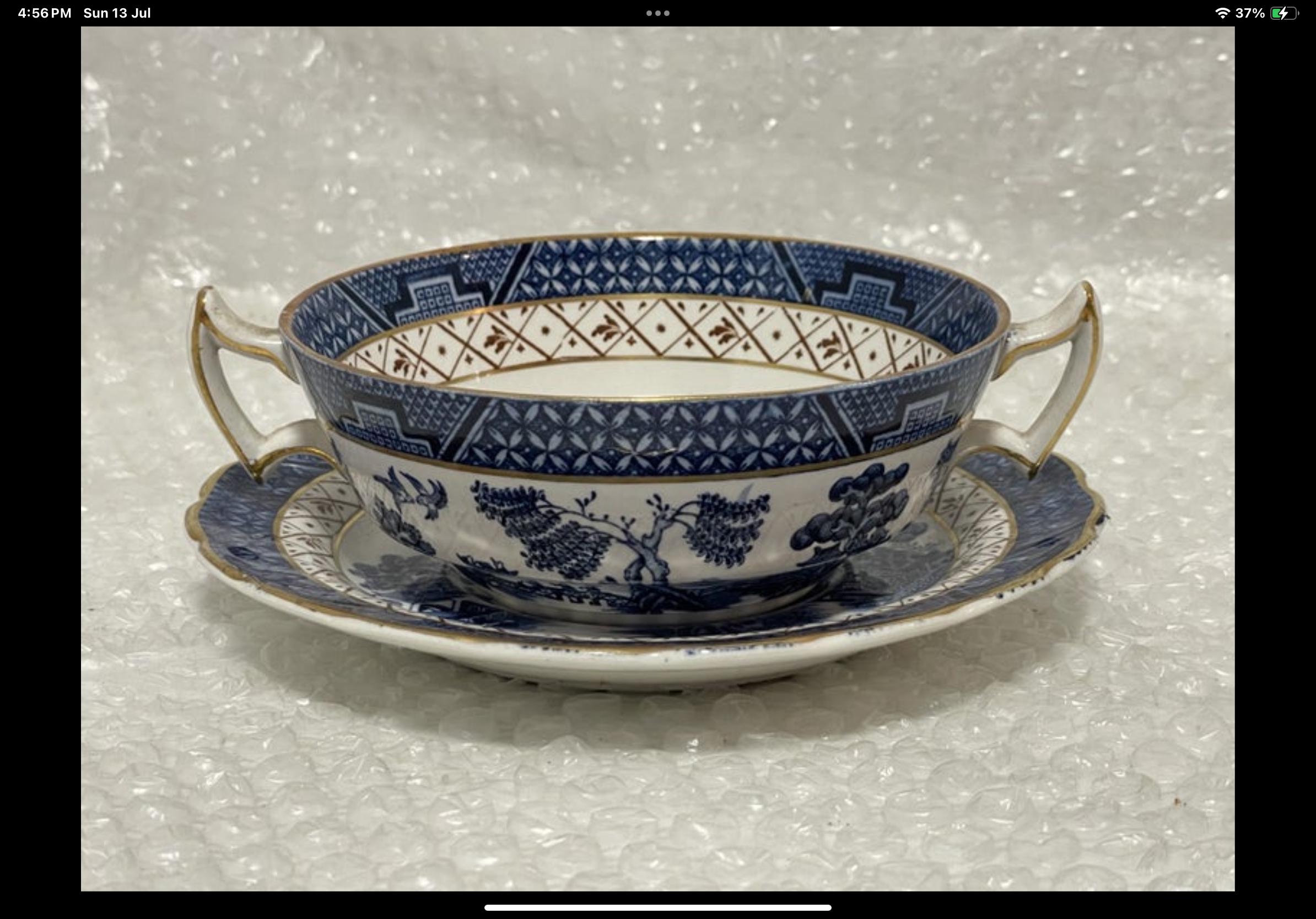 ブース リアル・オールド・ウィロー スープカップ＆ソーサー4客 ブース