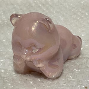 Fenton Pink Opalescent Daydreaming Bear