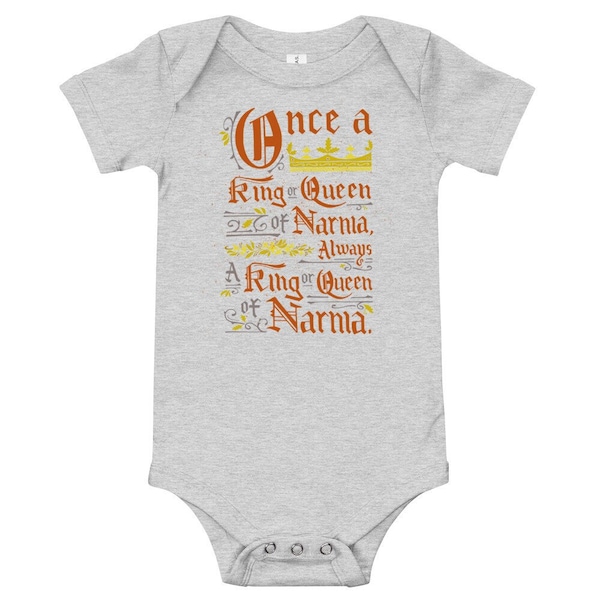 Once a King or Queen of Narnia Baby Onesie, Chronicles of Narnia Baby Gift, C.S. Lewis Book Quote Baby Bodysuit, Literary Baby Gift