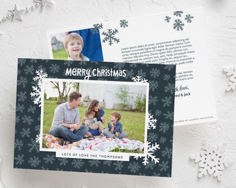 Family Update Christmas Photo Card | Christmas Family Update Photo Template | Family Holiday Card Template | Family Photos Christmas Card