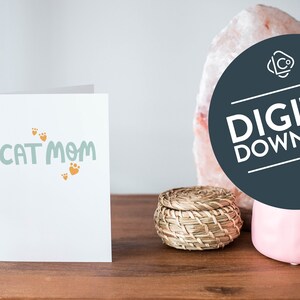 Carte maman chat | Carte imprimable pour maman chat | Carte maman de Cat | Cat Mom Mothers Day Card Téléchargement numérique | Carte mignonne d’amant de chat