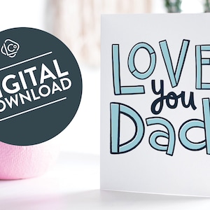 Je t’aime papa carte de fête des pères | Carte de vœux papa imprimable | Nous t'aimons cadeau papa des enfants | Carte d’anniversaire papa en téléchargement numérique | Carte papa