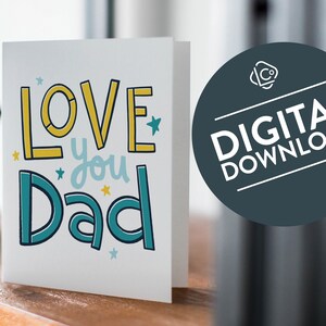 Je t'aime papa étoiles carte | Carte d'anniversaire moderne de papa | Carte d'anniversaire de père | Carte de fête des pères simple | Carte de papa des enfants | Carte Anniversaire Papa