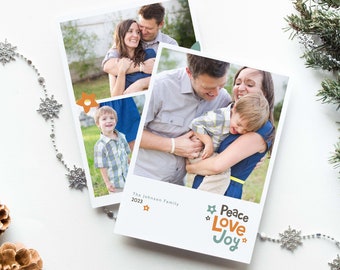 Family Christmas Photo Card Template | Simple Holiday Photo Card | Family Holiday Cards Modern | Christmas Card Download with Photos