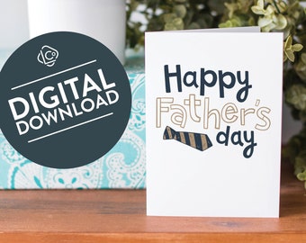 Instant Download Fathers Day Card | Fathers Day Activity for Kids | Father's Day Card with Ties | Printable Fathers Day Coloring Sheet