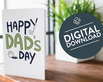 Fathers Day Golf Gifts | Fathers Day Gifts Golf Printable Card | Happy Dad's Day Golf Card | Golf Fathers Day Gift | Golf Gifts for Fathers