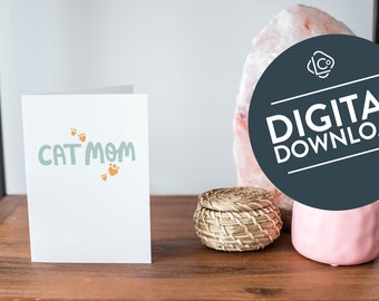 Carte maman chat | Carte imprimable pour maman chat | Carte maman de Cat | Cat Mom Mothers Day Card Téléchargement numérique | Carte mignonne d’amant de chat