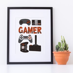 Gamer Print for Gaming Room Decor, Gaming Man Cave Art Print, Childrens Gamer Room, Gaming Bedroom Decor, Gaming Gifts, Gaming Kids Room