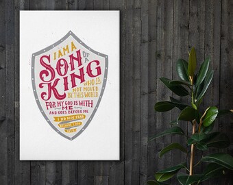 Son of a King Christian Canvas, Baby Boy Christian Nursery Decor, Christian Baby Gift, Kids Room Art, Confirmation Gift