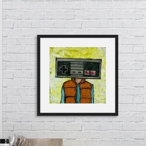 Vintage Game Controller Gaming Poster, Gaming Art Print, Videospiel Poster, Game Room Artwork, Old School Konsole, Gamer Dad