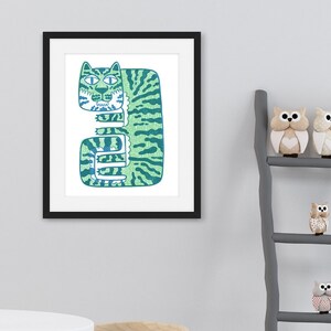 Tiger Nursery Print, Jungle Wall Art, Jungle Nursery Decor, Forest Jungle Animal Print, Tiger Kids Room Decor, Tiger Illustration Print