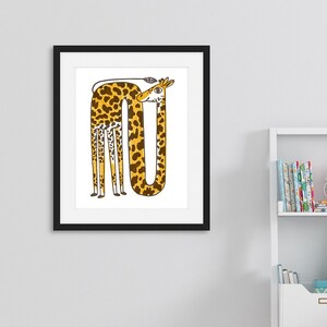 Giraffe Nursery Print, Giraffe Home Decor, Giraffe Gift, Giraffe Nursery Decor, Nursery Animal Print, Safari Nursery, Giraffe Illustration