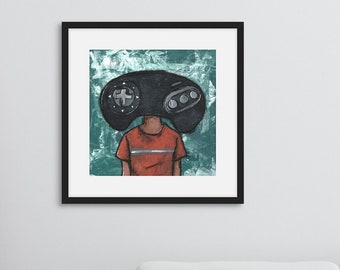 Video Controller Print, Gaming Decor, Gamer Room Poster, Birthday Gift for Gamers, Gaming Print, Gamer Gifts, Video Game Controller