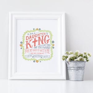 Daughter of a King, For My God is with Me, Do Not Fear, Kids Wall Art, Christian Gifts, Nursery Art, Baby Shower Gift, Bible Art