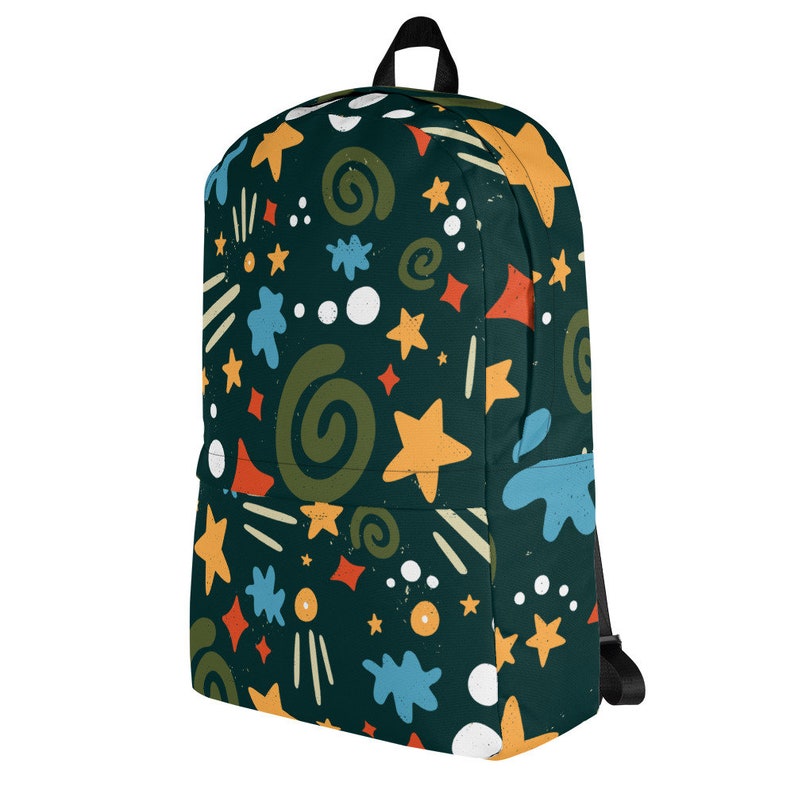 Back to School Stars Kids Backpack Kids Pattern Backpack Boys School Backpack Cute Pattern School Bag Whimsical Pattern Bag image 3