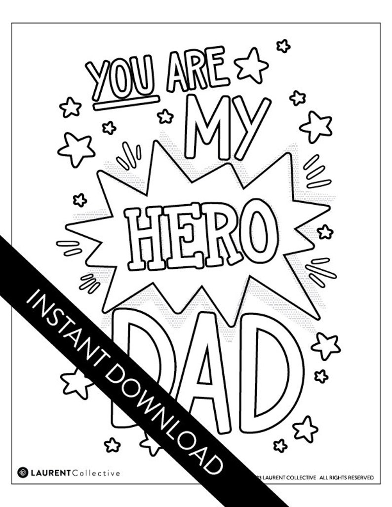 Dad Superhero Card | Daddy Superhero Printable Coloring Page ...