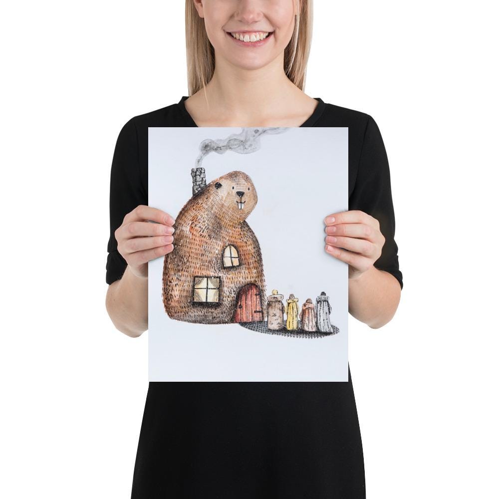 ナルニア国物語 ビーバーハウス プリント、ナルニアの子供部屋装飾