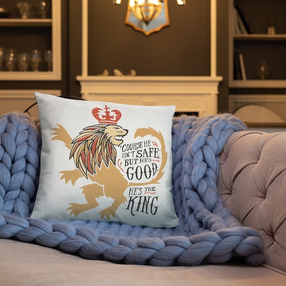 Narnia Aslan Pillow, He's the King Pillow, Chronicles of Narnia Gifts, Christian Gifts for Kids, Narnia Nursery Decor, Christian Pillow