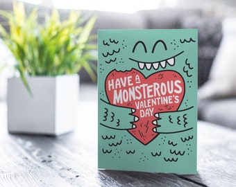 Have a Monsterous Valentine's Day Printable Class Valentines Cards | Monster Valentines Cards for Kids | Monster Coloring Page