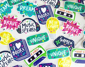 Encouragement Vinyl Stickers | Affirmation Stickers | Girls Sticker Pack | Motivational Stickers for Birthday Party | Inspirational Quotes