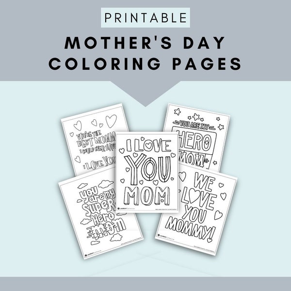 Pages d'activités à colorier pour la fête des mères | Pages à colorier imprimables pour la fête des mères | Coloriage fête des mères | Maman à colorier