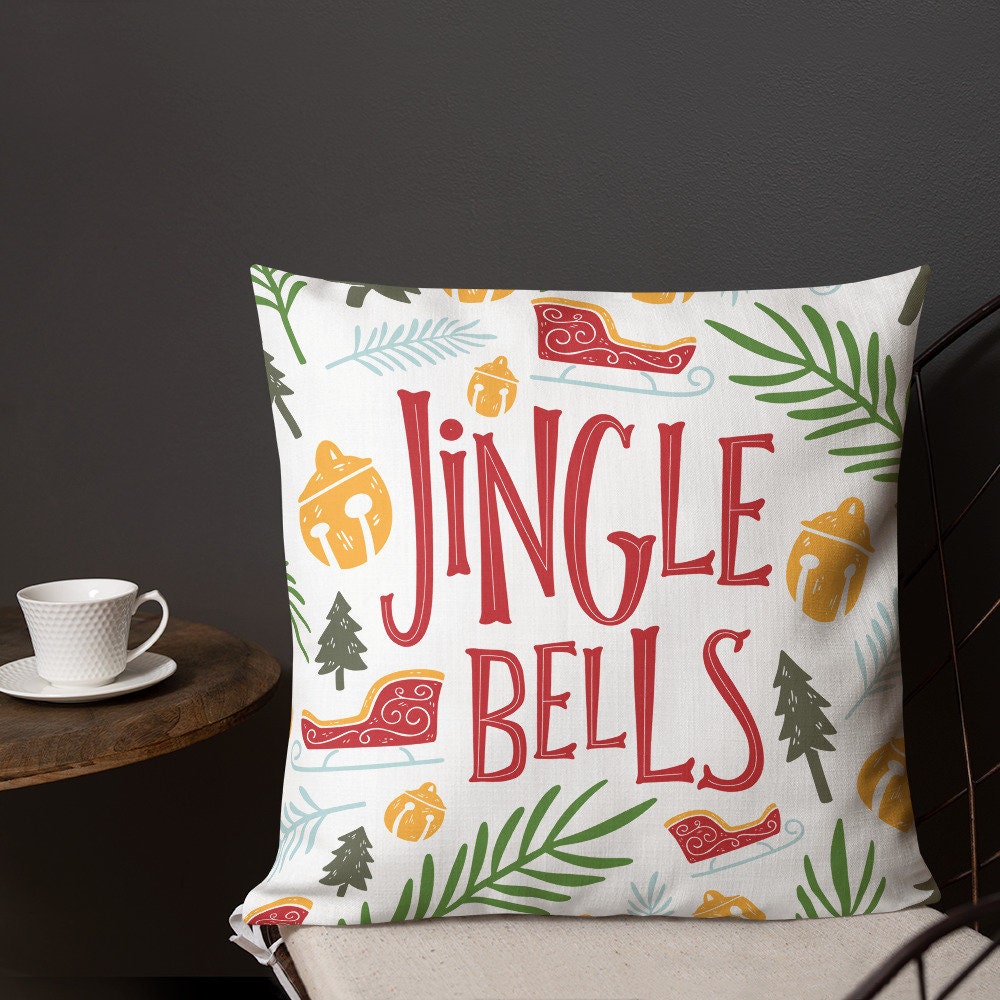 Jingle Bells Christmas Pillow Christmas Decor Pillow Holiday Etsy UK
