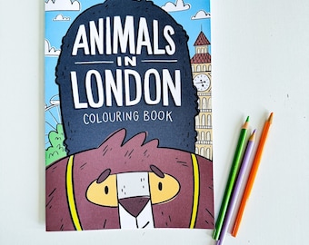 London Kids Coloring Book | Children&#39;s London Colouring Book with Animals | London Landmarks Coloring Book | Children&#39;s Coloring Book