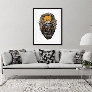 Sound of His Roar Narnia Print, Aslan CS Lewis Quote, Lion Roar, Narnia Art, Motivational, Inspirational, Christian Art, Nursery Art image 4