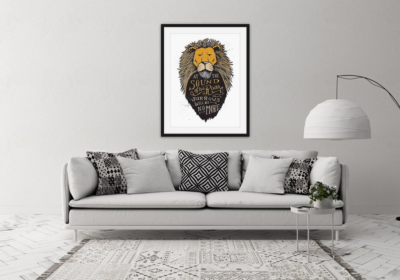 Sound of His Roar Narnia Print, Aslan CS Lewis Quote, Lion Roar, Narnia Art, Motivational, Inspirational, Christian Art, Nursery Art image 4