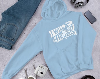 2 Corinthians 5:7 Unisex Hoodie, Walk by Faith Christian Hoodie, Bible Verse Hoodie, Womens Christian Gifts, Faith Based Apparel