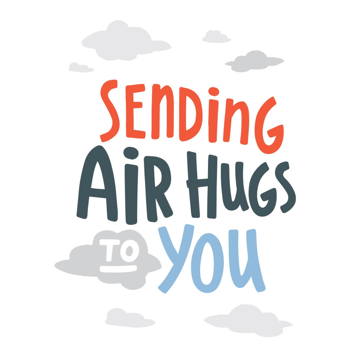 Sending Air Hugs to You COVID Valentine's Day Card Etsy