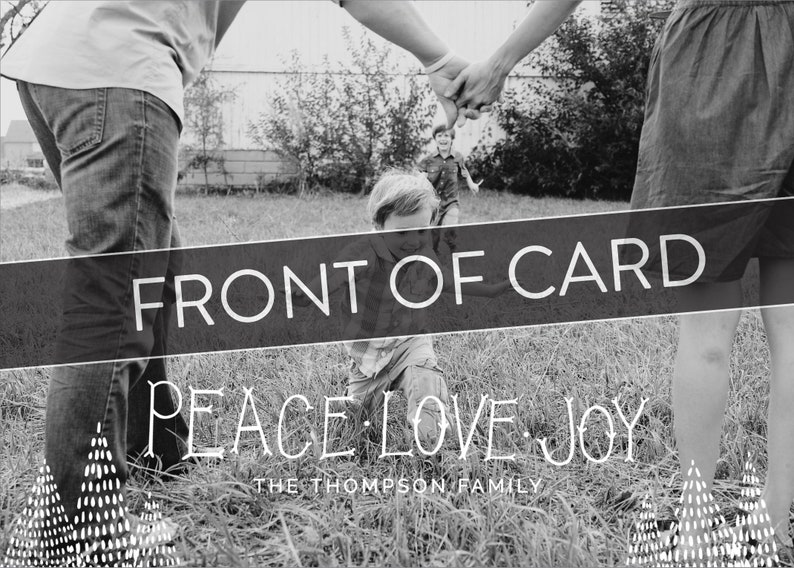 Modern Photo Christmas Card Template Peace Love Joy Photo Christmas Cards Minimalist Holiday Photo Card Download Simple Christmas Card image 8