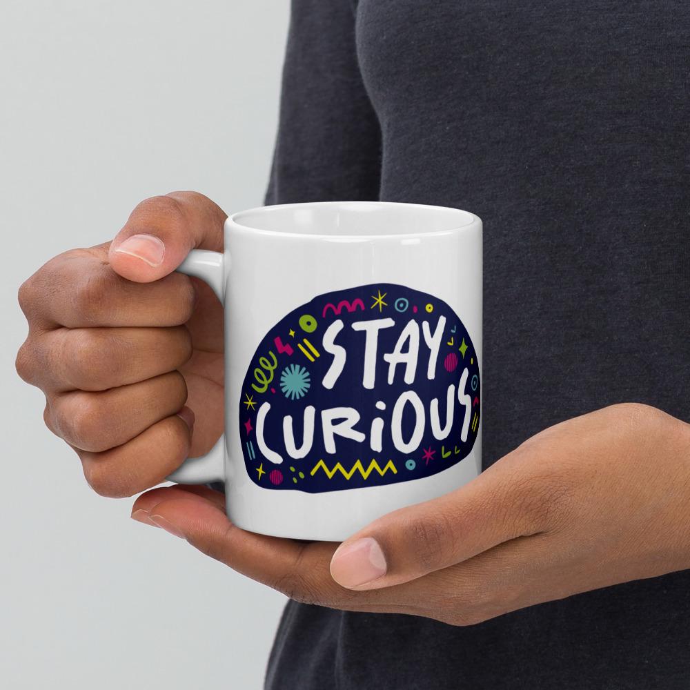 Stay Curious Mug | Inspirational Ceramic Coffee Mug | Curiosity Quote Mug | Gift for Students | Daily Inspiration Mug | Teacher Mug