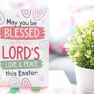 May You be Blessed with our Lord&#39;s Love & Peace this Easter | Printable Christian Easter Card | Religious Easter | Easter Blessings Card