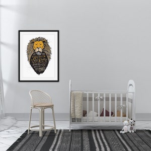 Sound of His Roar Narnia Print, Aslan CS Lewis Quote, Lion Roar, Narnia Art, Motivational, Inspirational, Christian Art, Nursery Art image 3
