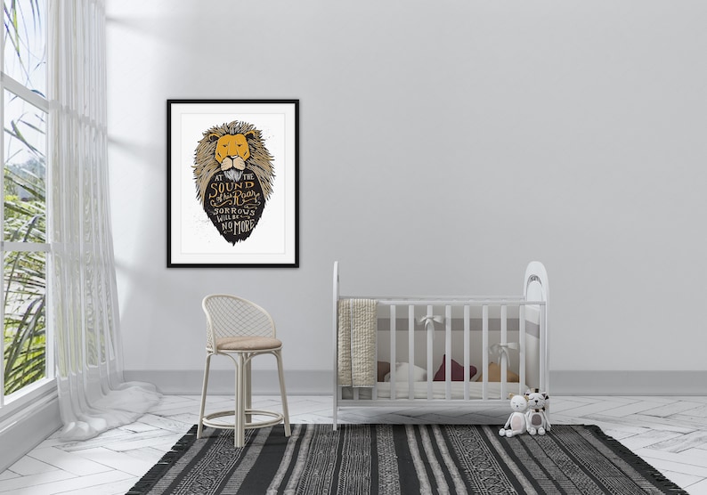 Sound of His Roar Narnia Print, Aslan CS Lewis Quote, Lion Roar, Narnia Art, Motivational, Inspirational, Christian Art, Nursery Art image 3