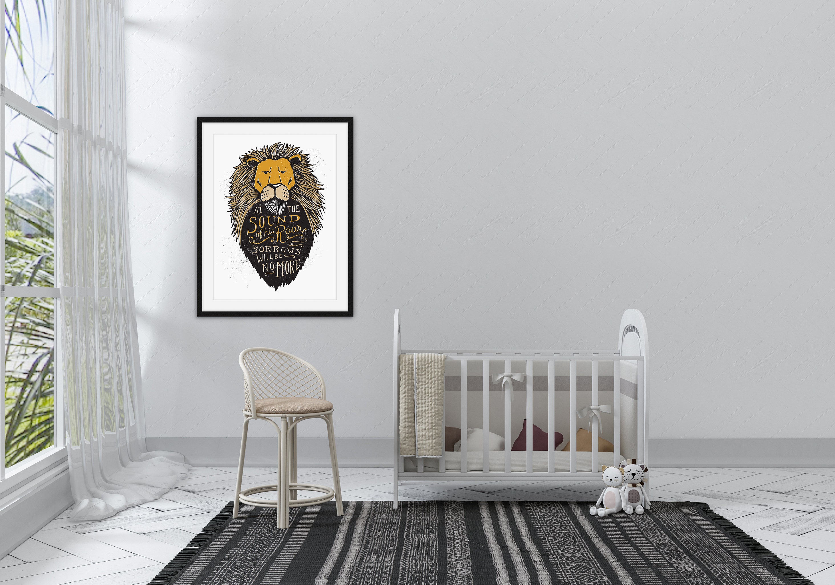 Sound of His Roar Narnia Print Aslan CS Lewis Quote Lion 