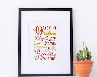 Narnia Quotes, Narnia Art, King and Queen, Childrens Book Art, Queen Crown, King Crown, Christian Wall Art, Christian Gifts, CS Lewis