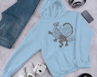 Narnia He's The King Unisex Hoodie, C.S. Lewis Quote Literary Hoodie, Aslan Lion Hoodie, Book Quote Hoodie, Christian Hoodies