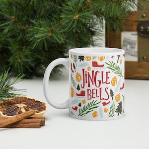 Jingle Bells Christmas Mug, Christmas Song Mug, Holiday Mug, Jingle Bells Song Lyric Mug, Hot Cocoa Mug, Christmas Coffee Mug