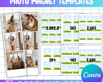 Photo Magnet Template Bundle Editable Canva, Photo Collage, Picture Collage, Drag & Drop, Birthday Gift Collage, Family Memory Storyboard